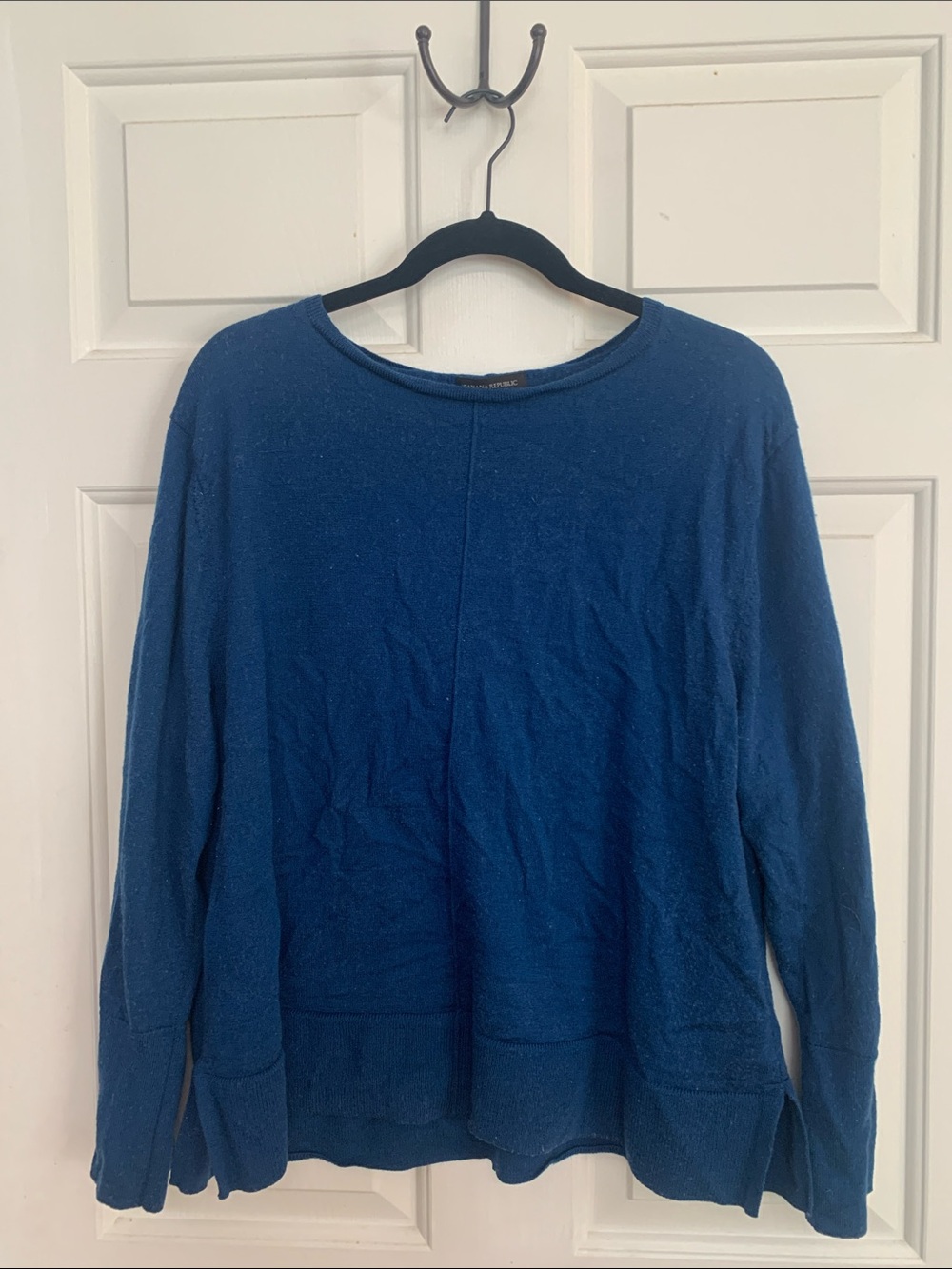 Banana Republic Scoop Neck Sweater in Navy Blue XXL 100% Merino Wool Autumnal